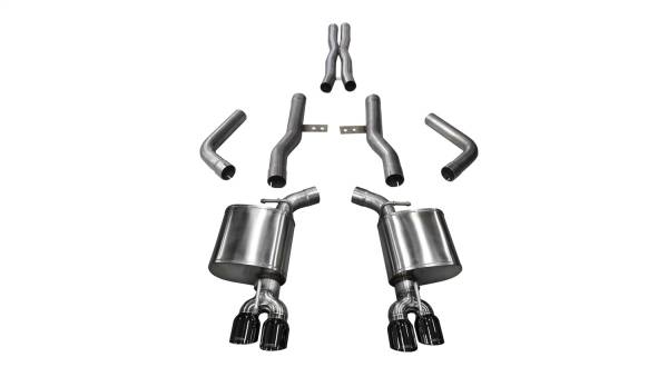 CORSA Performance - Corsa 2015-2023 Dodge Challenger Hellcat Dual Rear Exit Extreme Exhaust w/ 3.5in Black Tips - 14989BLK