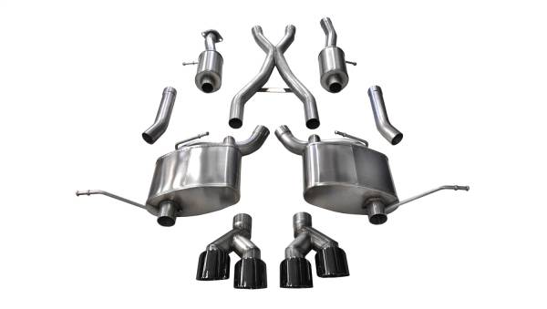 CORSA Performance - Corsa 2014-2021 Jeep Grand Cherokee Summit Edition Black 2.5in Dual Rear Exit Cat-Back Exhaust - 14992BLK