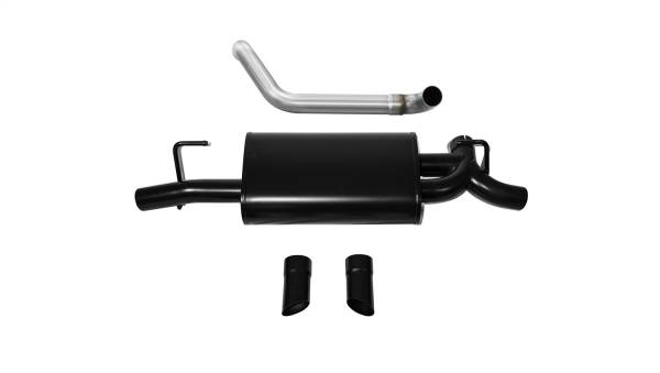 CORSA Performance - Corsa 2018-2024 Jeep Wrangler JL 2.5in Dual Rear Turn Down Exit Black Sport Axle-Back Exhaust - 21013BLK