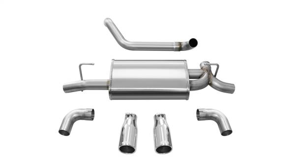 CORSA Performance - Corsa 2018-2024 Jeep Wrangler JL 2.5in Dual Rear Exit Polished Tips Sport Axle-Back Exhaust - 21014