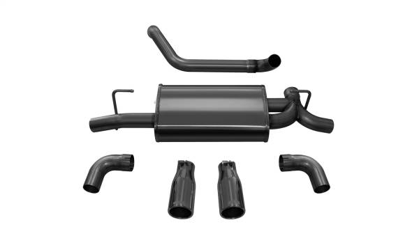 CORSA Performance - Corsa 2018-2024 Jeep Wrangler JL 2.5in Dual Rear Exit Black Tips Sport Axle-Back Exhaust - 21014BLK