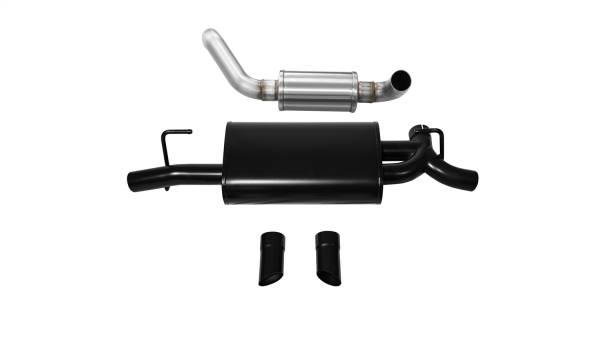 CORSA Performance - Corsa 2018-2024 Jeep Wrangler JL 2.5in Dual Rear Turn Down Exit Black Touring Axle-Back Exhaust - 21015BLK