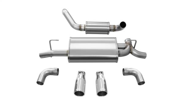 CORSA Performance - Corsa 2018-2024 Jeep Wrangler JL 2.5in Dual Rear Exit Polished Tips Touring Axle-Back Exhaust - 21016