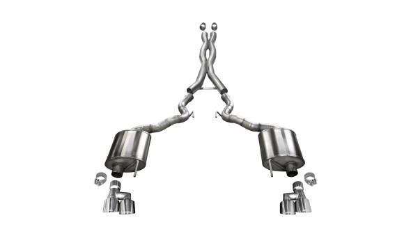 CORSA Performance - Corsa 2018-2023 Ford Mustang GT Convertible w/o Active Valves Xtreme Cat-Back w/ 4in Tips - 21048
