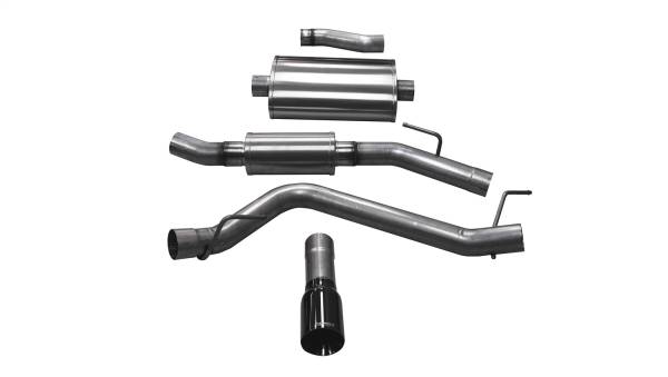 CORSA Performance - Corsa 2020-2024 Jeep Gladiator JT 3.0in Cat-Back Single Touring Side Exit w/ 4.0in Black Tip - 21062BLK