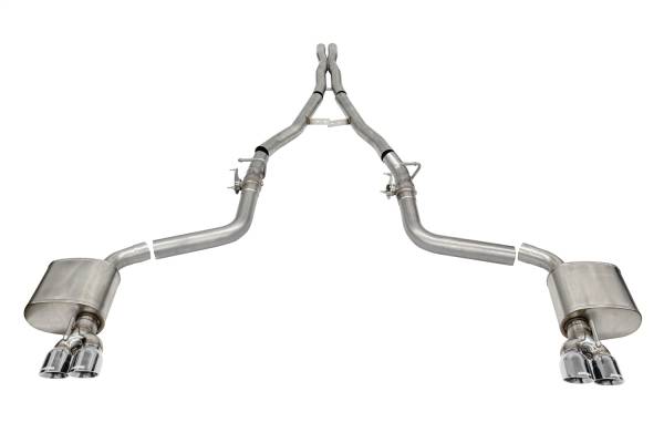 CORSA Performance - Corsa 15-23 Challenger SRT/Hellcat/Demon/Redeye 2.75in Valved CB DR Exit w/ Twin 3.5in Pol Pro Tips - 21070