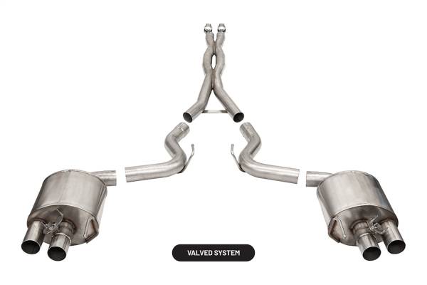 CORSA Performance - Corsa 2015-2020 Ford Mustang GT350/R 5.2L V8 Dual Rear Cat-Back- Stainless Dual Rear Exit - 21096
