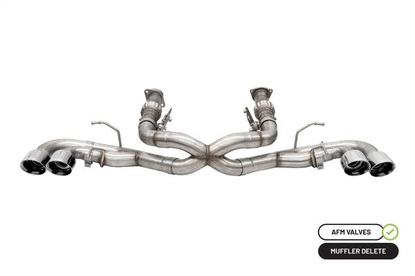 CORSA Performance - Corsa 20-24 Corvette C8 3in Xtreme Cat-Back Exhaust 4.5in Pol Quad Tips - Integrates stock AFM Valve - 21102