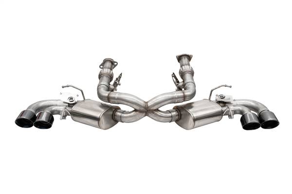 CORSA Performance - Corsa 20-24 Corvette C8 3in Valved Cat-Back 4.5in Blk Quad Tips Fits Factory Perf Exhaust DeletesAFM - 21103BLK