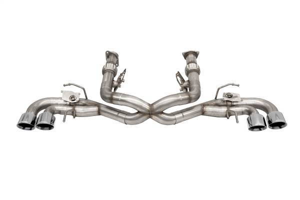CORSA Performance - Corsa 2020-2024 Corvette C8 3in Valved Cat-Back 4.5in Pol Quad Tips - Fits Factory NPP Exhaust - 21105