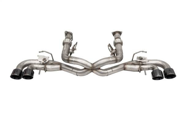 CORSA Performance - Corsa 2020-2024 Corvette C8 3in Valved Cat-Back 4.5in Blk Quad Tips - Fits Factory NPP Exhaust - 21105BLK