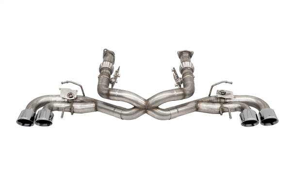 CORSA Performance - Corsa 2020-2024 Corvette C8 3in Valved Cat-Back 4.5in Pol Quad Tips - Fits Factory NPP Exhaust w/AFM - 21106