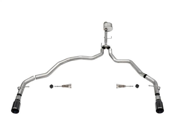 CORSA Performance - Corsa 2021-2024 Ford F-150 Regular Cab/6.5in Bed 5.0L V8 Xtreme Cat-Back Dual Rear Exit-Black PVD - 21143BLK