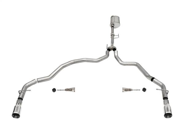 CORSA Performance - Corsa 2021-2024 Ford F-150 Regular Cab/ 8in Bed 3.5L V6 Sport Cat-Back Dual Rear Exit-Polished - 21164