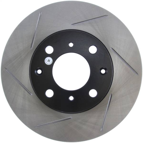 Stoptech - StopTech Power Slot 90-91 Honda CRX Si 1.6L Rear Disc Front Right Slotted Rotor - 126.40013SR