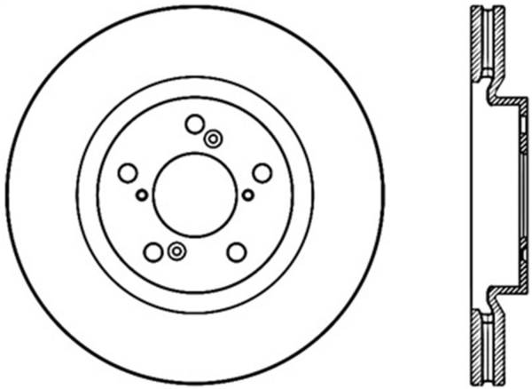 Stoptech - StopTech 09-14 Acura TL Sport Cryo Slotted Front Left Rotor - 126.40075CSL