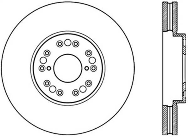 Stoptech - StopTech Power Slot 93-05 Lexus GS Series / 00-05 IS300 / 93-94 LS Front Left Cryo Slotted Rotor - 126.44083CSL