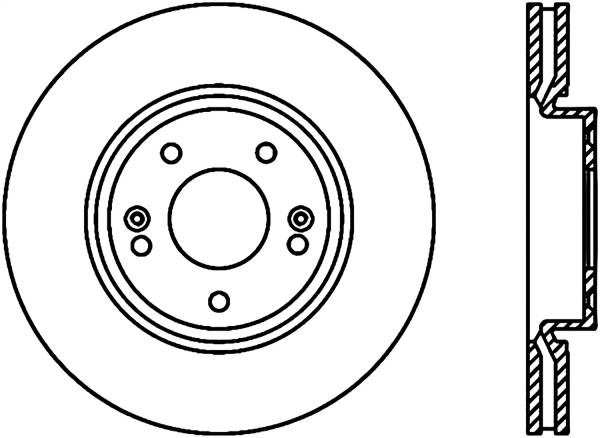 Stoptech - StopTech 09-18 Kia Forte Cryo Front Left Slotted Sport Brake Rotor - 126.51020CSL
