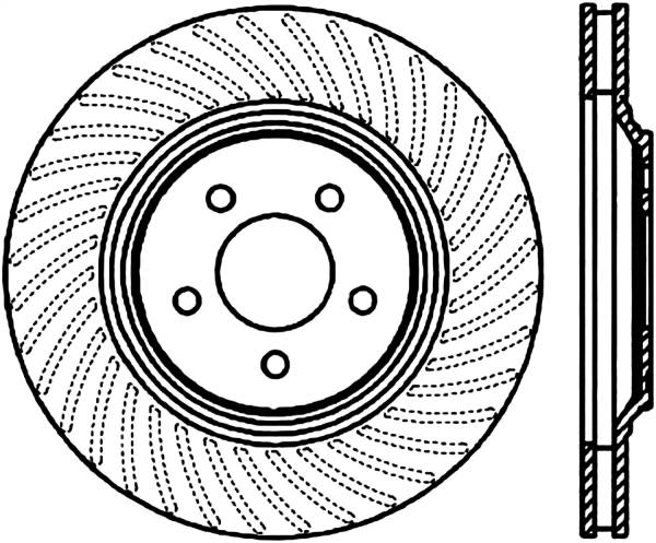 Stoptech - StopTech Power Slot 94-04 Ford Mustang Front Right Slotted CRYO Rotor - 126.61045CSR