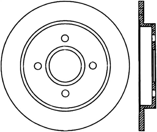 Stoptech - StopTech Power Slot 14-19 Ford Fiesta / 01-07 Ford Focus Slotted Left Rear Cryo Rotor - 126.61070CSL