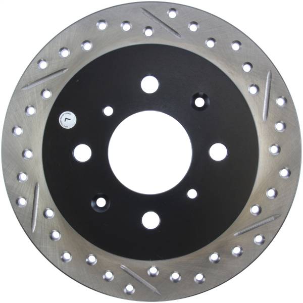 Stoptech - StopTech 90-96 Acura Integra / 97-01 Integra (Exc. Type R) Slotted & Drilled Left Rear Rotor - 127.40017L
