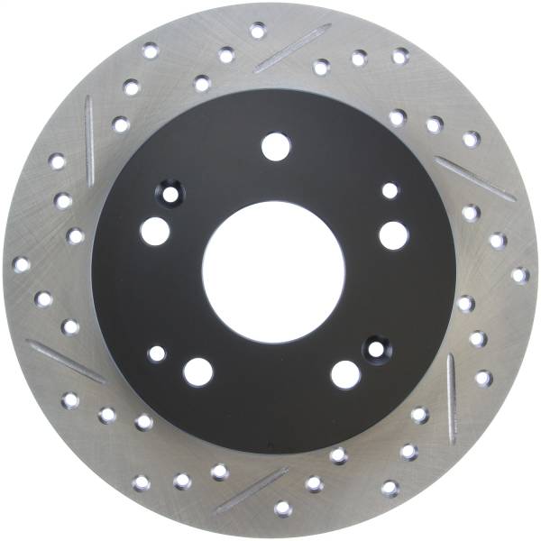 Stoptech - StopTech 02-06 Acura RSX Incl. Type S / 97-01 Integra Type R Slotted & Drilled Right Rear Rotor - 127.40042R