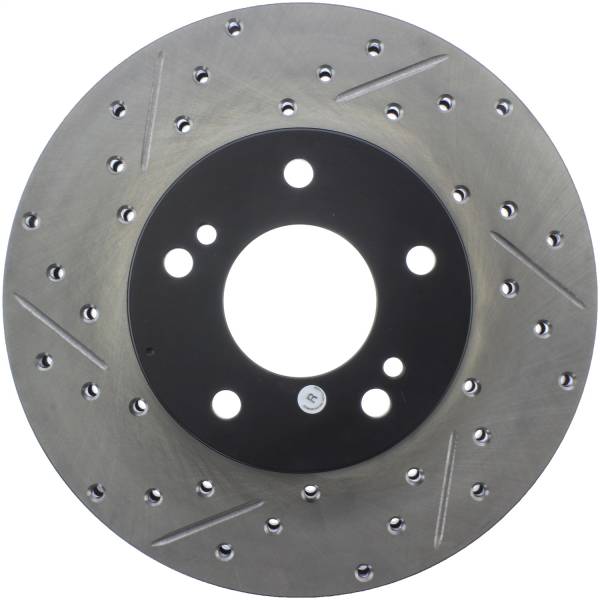 Stoptech - StopTech Power Slot 6/89-96 Nissan 300ZX Slotted & Drilled Right Front Rotor - 127.42050R