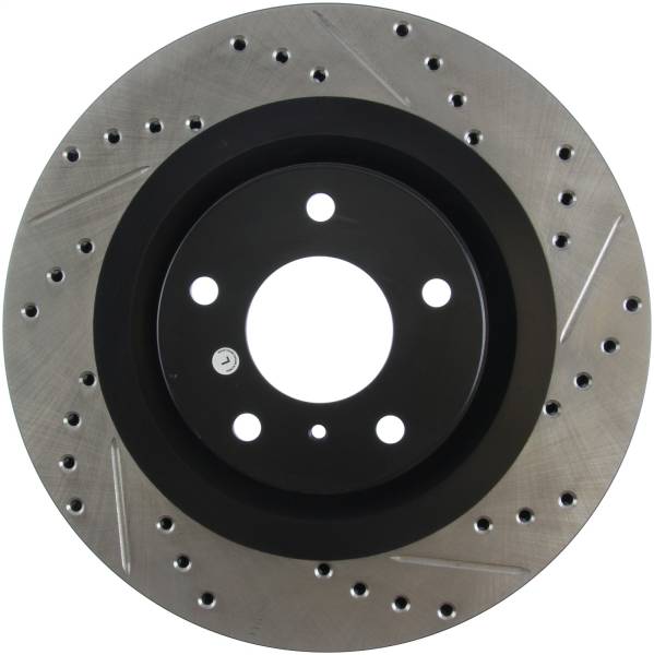 Stoptech - StopTech 06-07 350Z / 05-07 G35 exp Sport/ 06-07 G35X SportStop Slotted & Drilled Front Left Rotor - 127.42080L