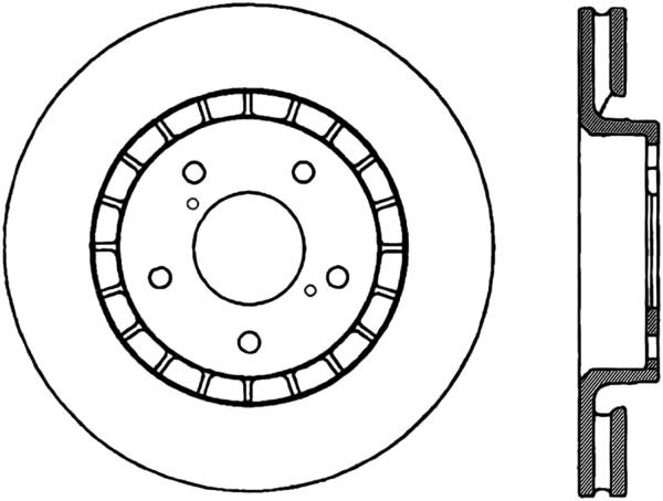 Stoptech - StopTech Power Slot 06-11 Lexus GS Series / 06-12 IS Series Front Right Drilled & Slotted Rotor - 127.44137R