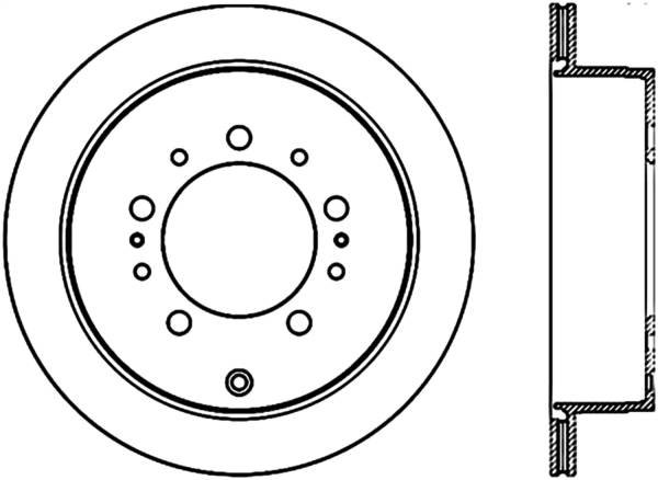 Stoptech - StopTech 08-11 Lexus LX570 Slotted & Drilled Rear Right Rotor - 127.44157CR