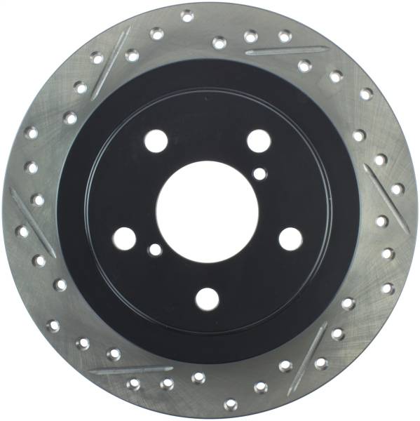 Stoptech - StopTech 05-06 Saab 9-2X AWD / 02-05 Impreza WRX / 02 WRX STi Slotted & Drilled Right Rear Rotor - 127.47011R