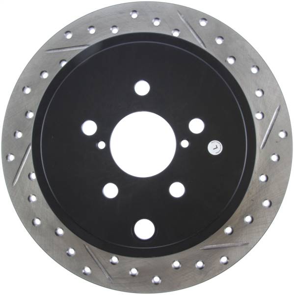 Stoptech - StopTech 08-10 Impreza WRX (Exc STi)/08-10 Impreza Coupe/Sedan Slotted & Drilled Left Rear Rotor - 127.47029L
