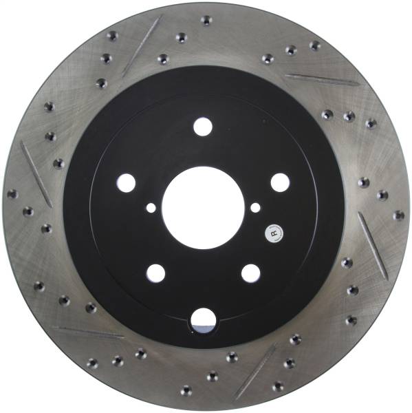 Stoptech - StopTech 08+ Subaru STI (Will Not Fit 05-07) Slotted & Drilled Sport Brake Rotor - 127.47030R