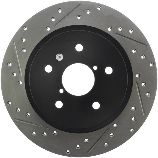 Stoptech - StopTech 16-17 Subaru WRX (w/Eyesight Technology) Sport Slotted & Drilled Rear Right Rotor - 127.47037R