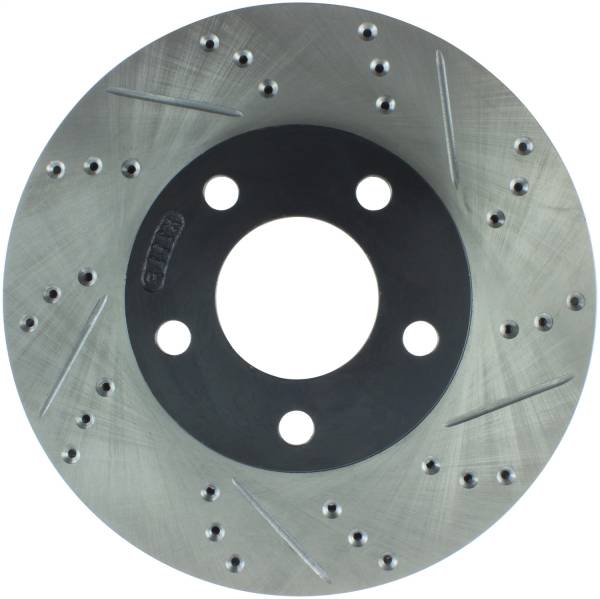 Stoptech - StopTech 94-04 Ford Mustang (exc Cobra & Bullitt) Front Left Slotted & Drilled Rotor - 127.61041L