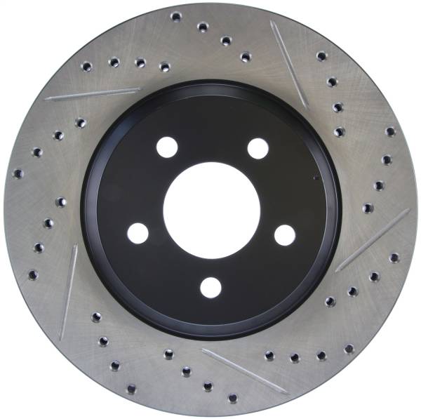 Stoptech - StopTech 05-10 Ford Mustang GT Front Left Slotted & Drilled Rotor - 127.61086L
