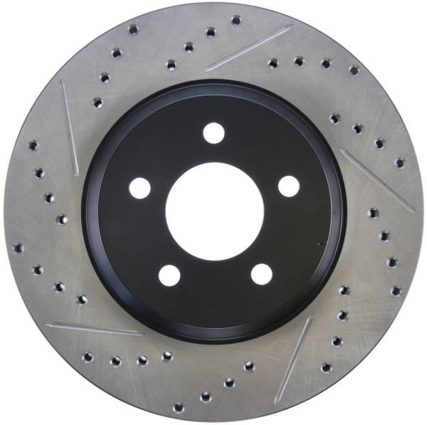 Stoptech - StopTech 05-10 Ford Mustang GT Front Right Slotted & Drilled Rotor - 127.61086R