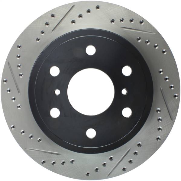 Stoptech - StopTech 05-10 GMC Sierra (w/ Rear Drum) / 07-09 GMC Yukon Rear Right Slotted & Drilled Rotor - 127.66065R