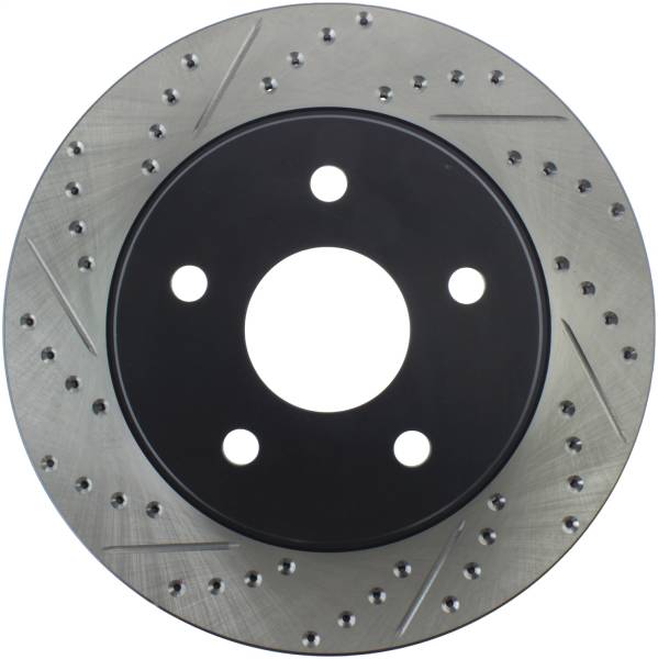 Stoptech - StopTech 04-06 Dodge Durango / 02-10 Ram 1500 (exc Mega Cab) Front Right Slotted & Drilled Rotor - 127.67053R