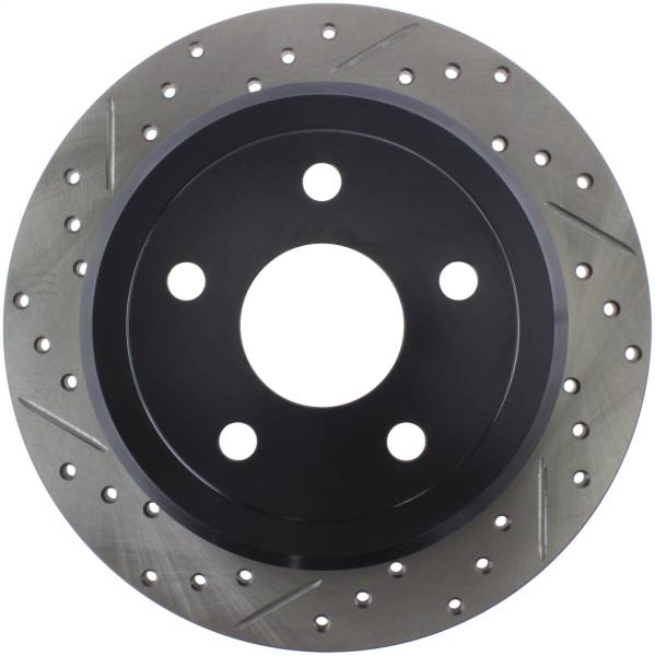 Stoptech - StopTech Power Slot 07-13 Jeep Wrangler Rear Right Drilled & Slotted Rotor - 127.67067R