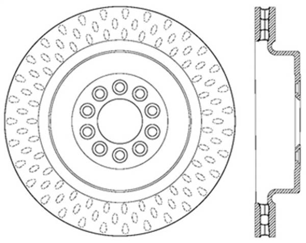 Stoptech - StopTech Sport Cross Drilled Brake Rotor; Front Right