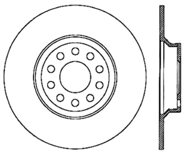 Stoptech - StopTech Sport Cross Drilled Brake Rotor; Rear Left