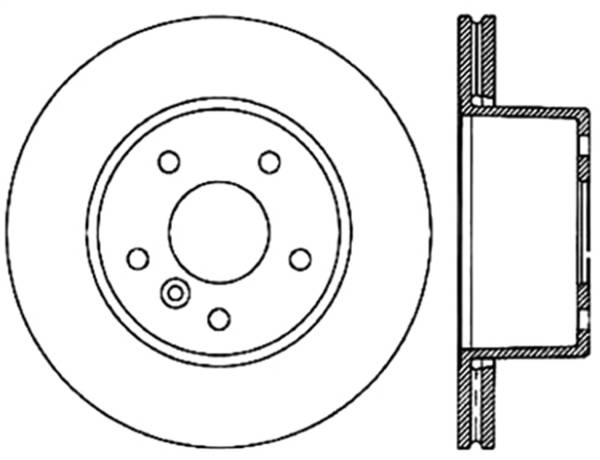 Stoptech - StopTech Sport Cross Drilled Brake Rotor; Front Left