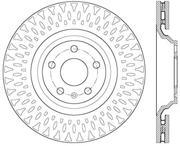 Stoptech - StopTech Sport Cross Drilled Brake Rotor; Front Left