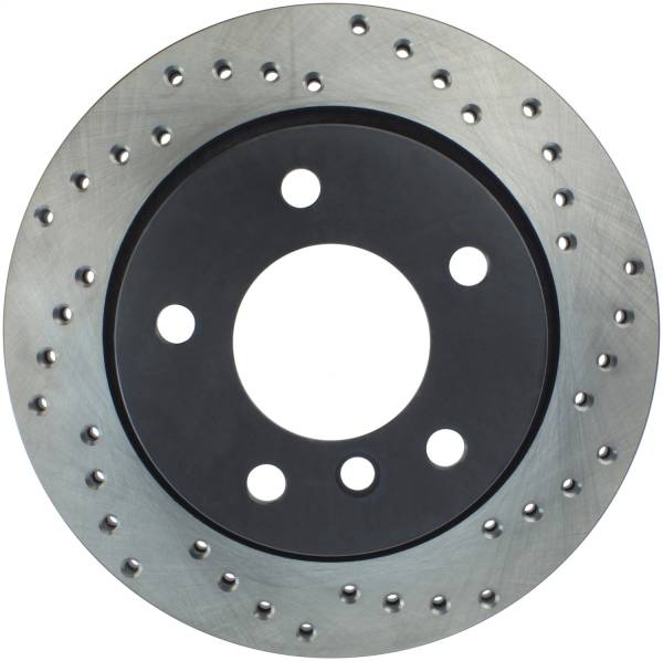 Stoptech - StopTech Sport Cross Drilled Brake Rotor; Rear Left