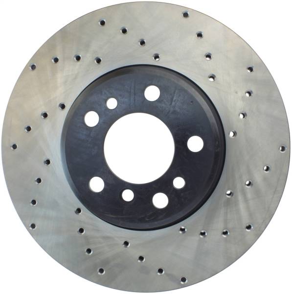 Stoptech - StopTech Sport Cross Drilled Brake Rotor; Front Left