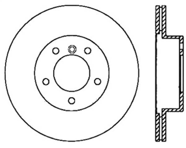Stoptech - StopTech Sport Cross Drilled Brake Rotor; Front Right