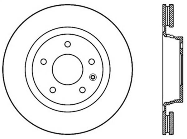 Stoptech - StopTech Sport Cross Drilled Brake Rotor; Rear Right
