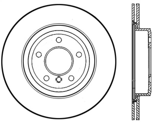 Stoptech - StopTech Sport Cross Drilled Brake Rotor; Rear Left