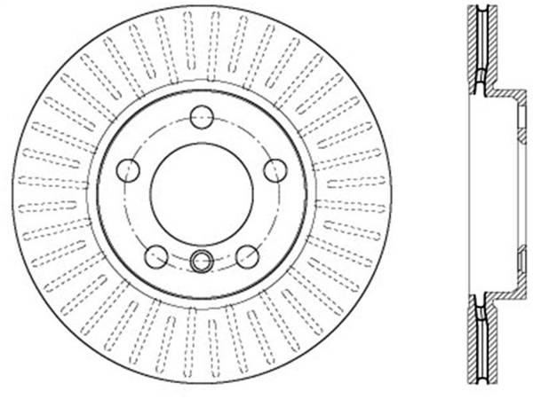 Stoptech - StopTech Sport Cross Drilled Brake Rotor; Front Left